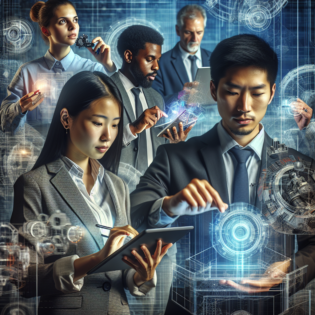 Engineers developing digital twin skills with virtual models