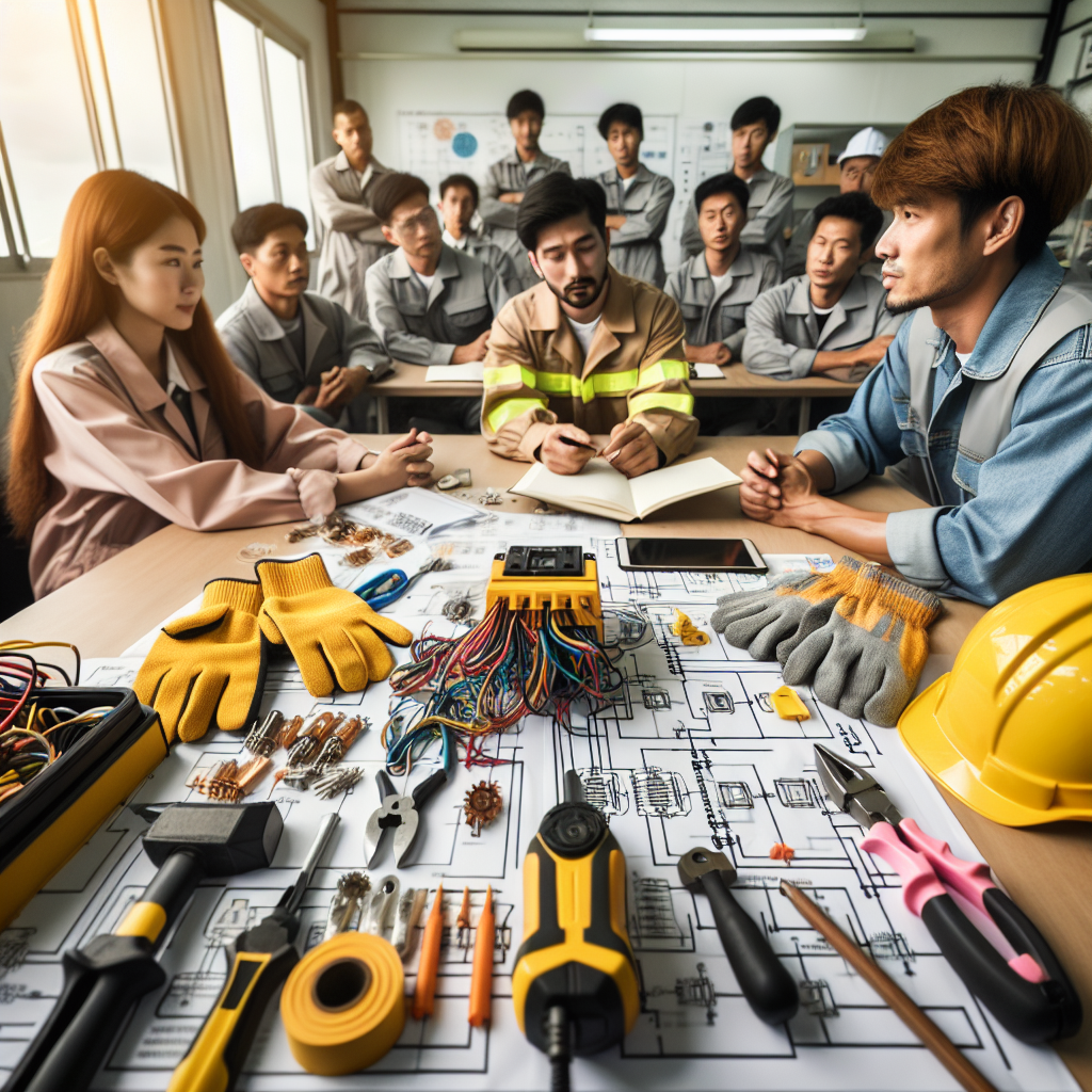 Field technicians in an electrical safety course