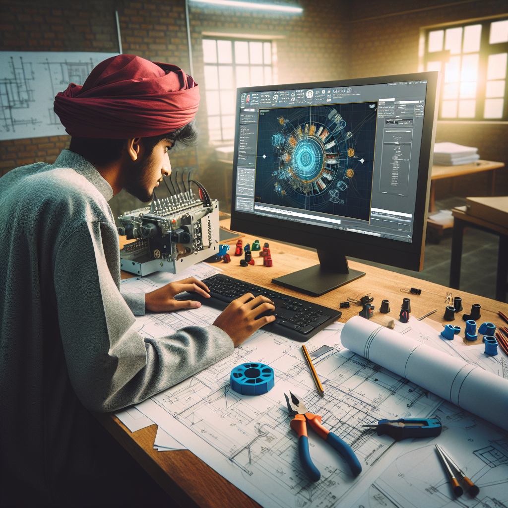 Student mastering electrical drafting with AutoCAD software