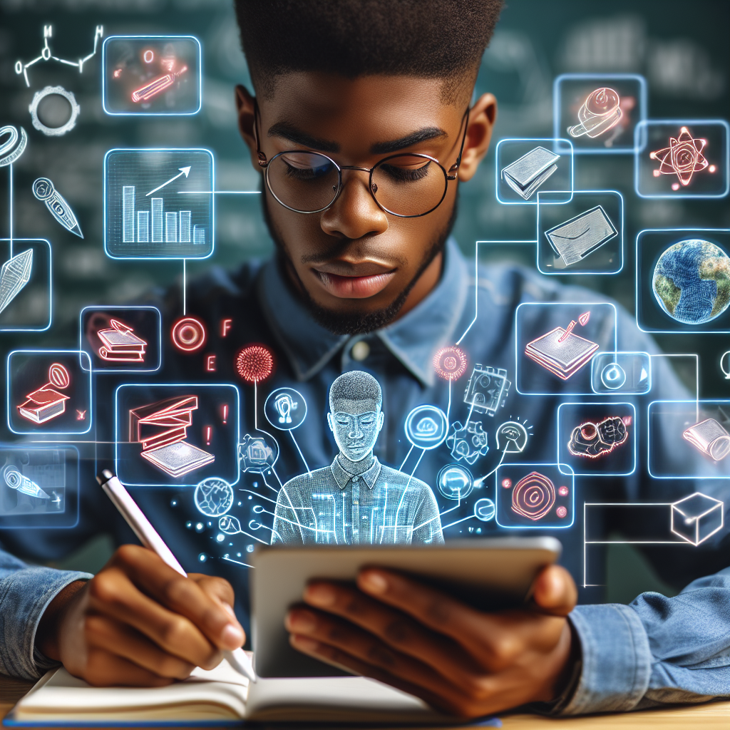 Student taking notes on a tablet during a video lecture