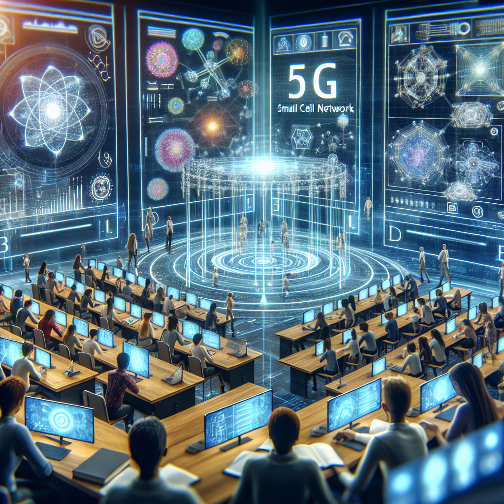 Students in a classroom learning about 5G small cells network design